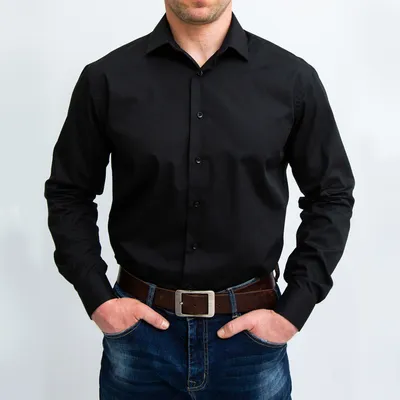 Рубашка мужская WOMEN MEN WMOD21B09-170 черная 43 - отзывы на маркетплейсе  Мегамаркет