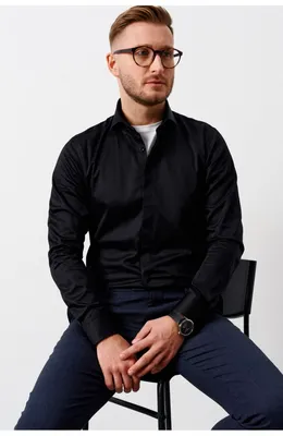 Черные рубашки | Купить черную мужскую рубашку в Минске по отличной цене