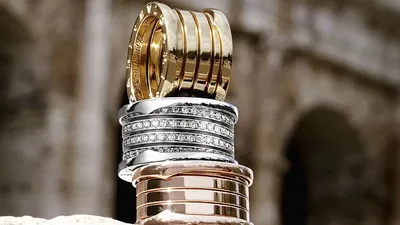 Кольцо в стиле BVLGARI ZERO 1, 4 спирали в двух цветах золота, без камней  купить от 56899 грн | EliteGold.ua