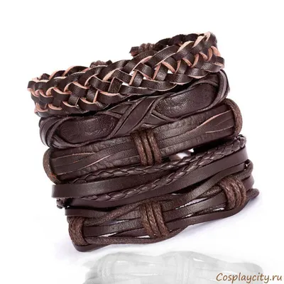 Плетеные кожаные мужские браслеты - Интернет магазин браслетов  CosplaYcitY.ru