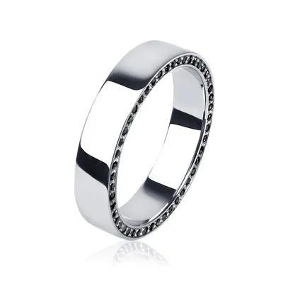 Классические обручальные кольца из белого золота с бриллиантами | Silver  Beard