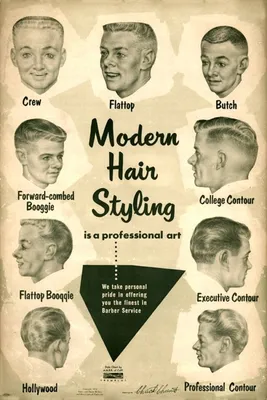 1950s Mens Hairstyles : Art Print : Barber Hair Styles mid-century  Hollywood #Poster | Modern hairstyles, Mid hairstyles, 1950s mens hairstyles