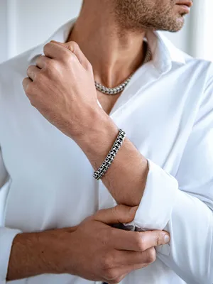 Мужские серебряные браслеты на руку фото фото