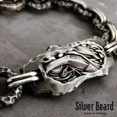 Серебряный мужской браслет | Silver Beard