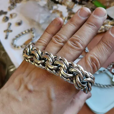 Мужской серебряный браслет цепь ФИТ 65581 — купить в AllTime.ru — фото