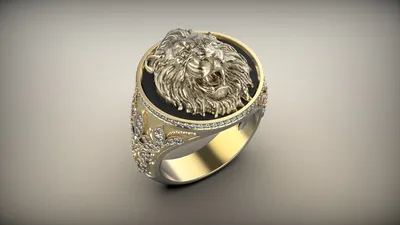 Мужское кольцо с волками из золота (Вес: 15 гр.) | Купить в Москве -  Nota-Gold