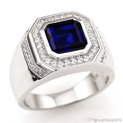 Купить кольцо из белого золота 585 пробы с бриллиантом, сапфиром в Москве в  интернет-магазине, цена от 120595, артикул 1418166-А51Д-432