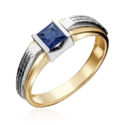 Мужское кольцо с сапфиром из красного золота 585 пробы (арт. 71867, код  01-5182-00-102-1121) - купить с доставкой в Москве