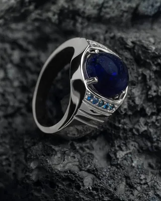 Мужское кольцо с сапфиром, овальным цирконием, ювелирное серебряное кольцо,  925 | AliExpress
