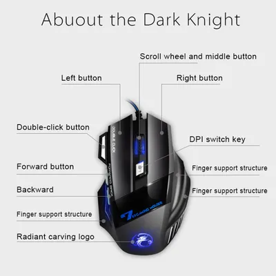 Wireless Gaming Mouse USB IMICE GW-X7 3200DPI Dual Mode Rechargeable 7 Keys  2.4Ghz Silent Mouse Bluetooth 7-color Breathing LED