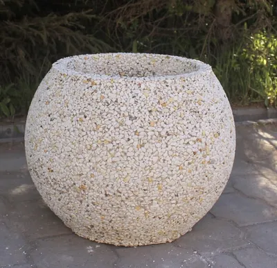 Вазон \"Шар\" из мытого бетона | Абинск камень