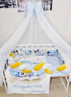 Комплект белья в детскую кроватку (10 предметов) Angelica серый - My luxury  baby