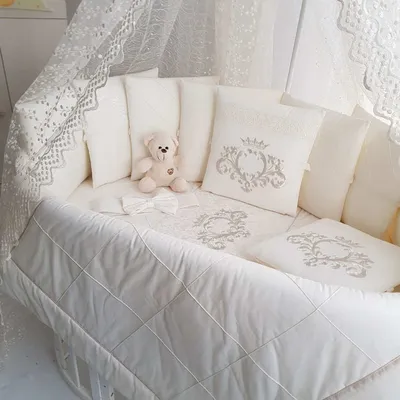 Комплект белья для новорожденных в круглую(овальную) кроватку Benita - My  luxury baby