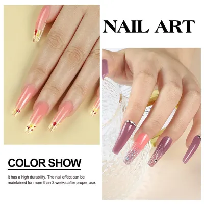 Купить COSCELIA Poly Nail Extension Gel Маникюрный набор для быстрого наращивания  ногтей Инструменты для дизайна ногтей Наклейки Типсы Набор накладных ногтей  с фрезой для ногтей Набор УФ-светодиодных ламп | Joom