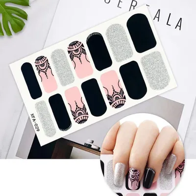 Гелевые наклейки на ногти 14 штук - купить с доставкой по выгодным ценам в  интернет-магазине OZON (822412554)
