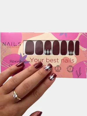 Гелевые наклейки для ногтей Nails-Creative , дизайн ногтей, накладные ногти,  наклейки купить по низким ценам в интернет-магазине Uzum (392717)