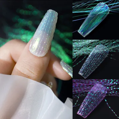 Fluorescent Lines 3D Nail Stickers DIY UV Gel Nail Art Decoration Tips Blue  Pink | eBay