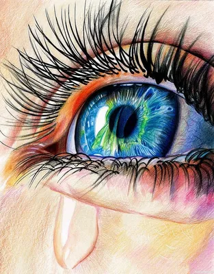 Красиво нарисованный глаз со слезой — Арт картинки | Eye art, Realistic eye  drawing, Eye drawing