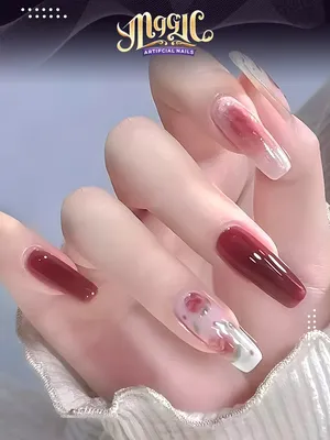 MagicNails Накладные ногти с дизайном и клеем длинные гелевые короткие