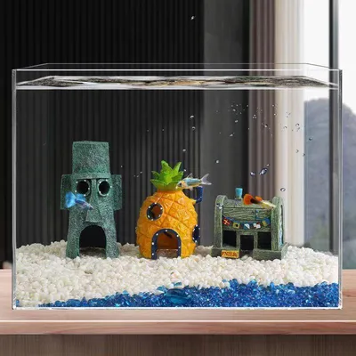 Аквариум для гостиной стеклянная круглая дуга независимая настенная  меняющая воду экологический аквариум | AliExpress