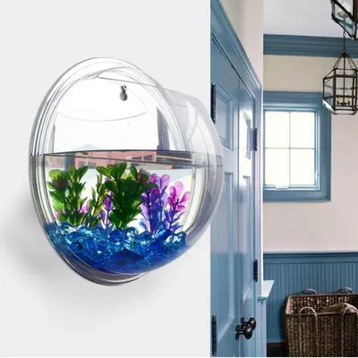 Настенная акриловая Аквариум, домашние аксессуары, настенное украшение для  гостиной, креативная настенная гидропонная прозрачная ваза | AliExpress