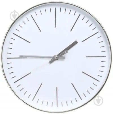 Часы настенные ход плавный, Troyka 21270216, круглые, 24*24*3, серебристая  рамка (арт. 317171) купить в магазине Арсенал007.