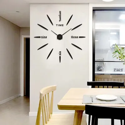 Большие домашние настенные 3d-часы, акриловые зеркальные наклейки «сделай  сам» для украшения дома, гостиной, кварцевые самоклеящиеся Подвесные часы с  иглами | AliExpress