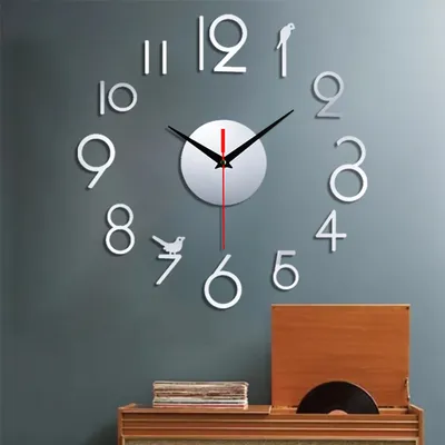 Оригинальные настенные часы настенные своими руками комнатные 3д часы  большого диаметра зеркальные часы (ID#1979010804), купить на Prom.ua