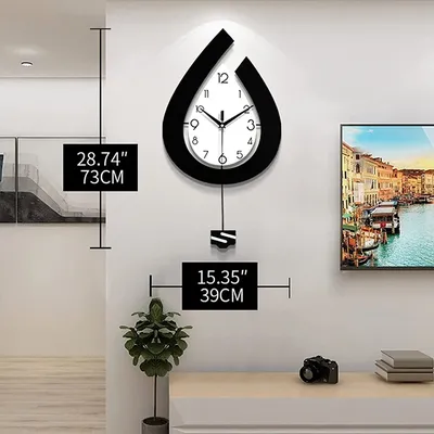 Настенные часы для гостиной, большие настенные часы с маятником для кухни,  спальни, бесшумные настенные часы с аккумулятором | AliExpress