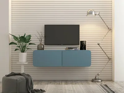 Вид сверху на деревянный шкаф и телевизор во внутренней стене 3d  рендеринга, декор стола, настенные полки, домашний стол фон картинки и Фото  для бесплатной загрузки