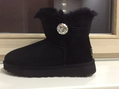 ᐈ Угги сапоги кожаные натуральные UGG Australia classic metal short черные  5825-11 - купить в интернет магазине Диада