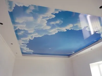 Натяжной потолок \"Небо с облаками\" - цена с установкой в Минске за м2