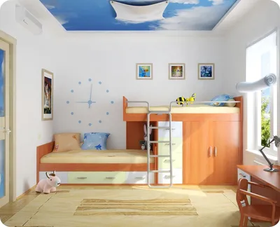 Натяжные потолки \"Небо\" в детской комнате - Компания «Антарэс»