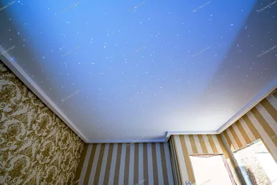 Двухуровневый глянцевый натяжной потолок \"облака\" в детскую комнату 13 кв  м2 - Сокора