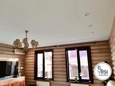 Натяжные потолки в деревянном, каменном доме, на мансарде