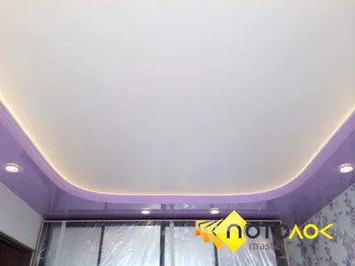 Фиолетовый натяжной потолок - примеры использования, фото и цены