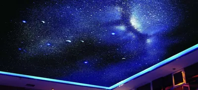 Звездное небо натяжные потолки: с облаками, фото, цена. Установка и монтаж  потолка со звездами для детской, спальни.