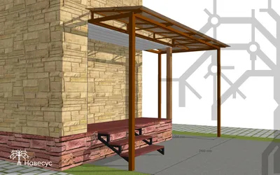 Навес над крыльцом из поликарбоната заказать в Москве от производителя ЦЕХ