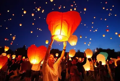 Небесный фонарик желаний/китайский фонарик цвет оранжевый — купить в  интернет-магазине по низкой цене на Яндекс Маркете