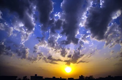 Фото Облачное небо на закате солнца, by mks