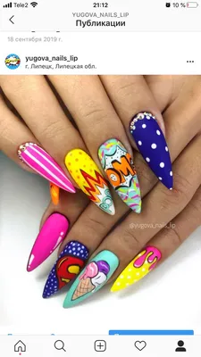 Поп арт ногти | Pop art nails, Graffiti nails, Funky nail art