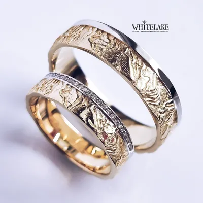 Необычные обручальные кольца из двух цветов золота - изготовить в Whitelake