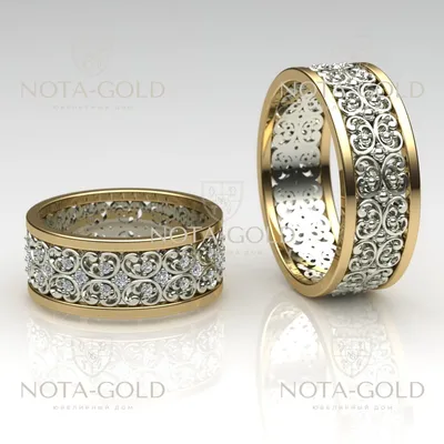 Оригинальные обручальные кольца, с датой свадьбы, золото 585 пробы в  Москве, цена 144050 руб.: купить в