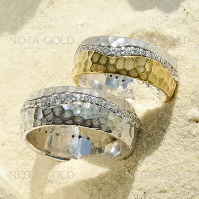 Парные обручальные кольца с гравировкой TENDERNESS на заказ из белого и  желтого золота, серебра, платины или своего металла