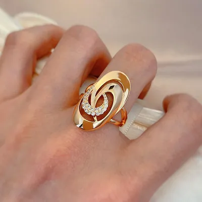 Купить Необычные кольца Kinel из розового золота для женщин,  минималистичные модные украшения | Joom
