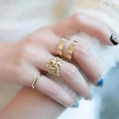 Необычные красочные блестящие Роскошные широкие золотые кольца с  кристаллами для женщин, модные ювелирные изделия | AliExpress