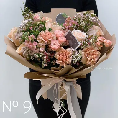 Купить необычный букет из персиковых роз в Москве с доставкой - MF (арт.  0009) купить за 5200 руб.