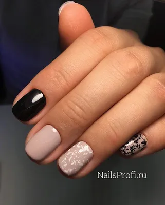 Черный маникюр с простой геометрией | Manicura de uñas, Uñas cortas, Uñas  negras