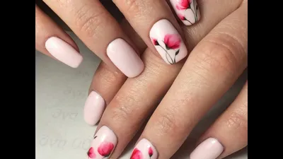 Simple nail designs. airy, light and very delicate flowers. - YouTube