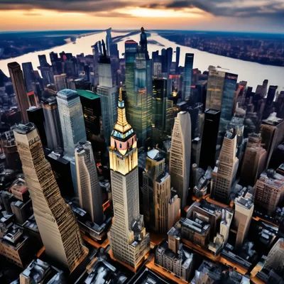 Фотограф показал ночной Нью-Йорк с высоты в два километра -  Korrespondent.net
